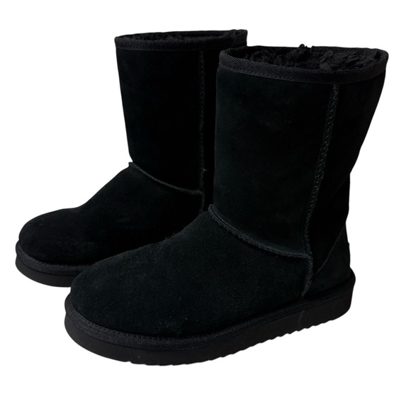 Koolaburra by UGG Koola Short Black Leather Suede Short Pull On Boot Size 5 EUC - Picture 1 of 11